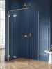 NEW TRENDY Kabina prysznicowa AVEXA GOLD BRUSHED 1D L 90x110x200 szkło czyste 6mm Active Shield 2.0 EXK-1748